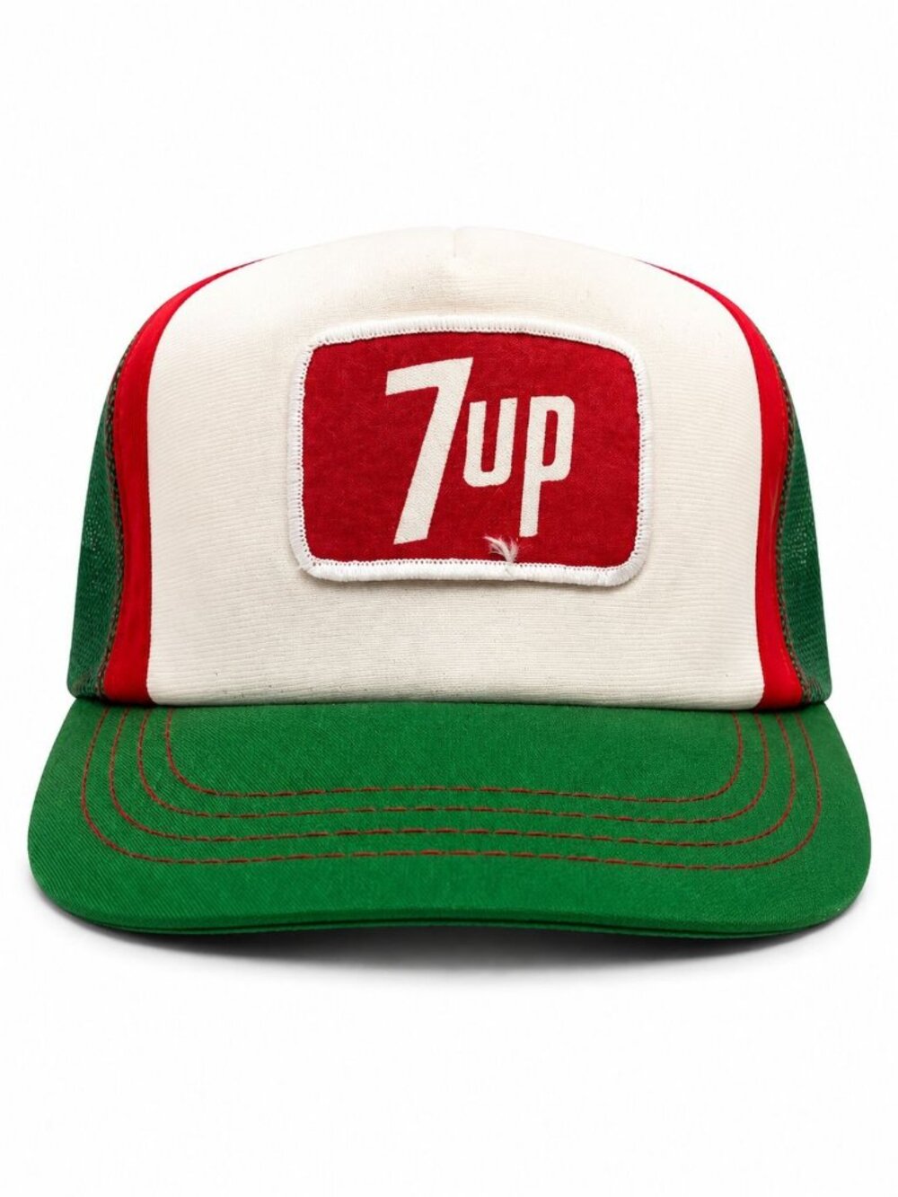 7up Unisex Trucker Hat Green/Red Mesh Snapback Adjustable Vintage Wadsworth